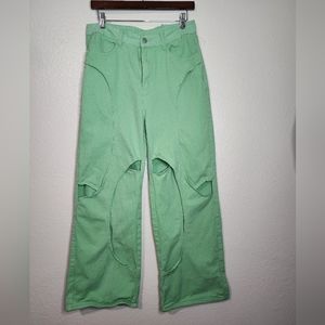 Unique Contrast Cutout Patchwork Straight Long Pants